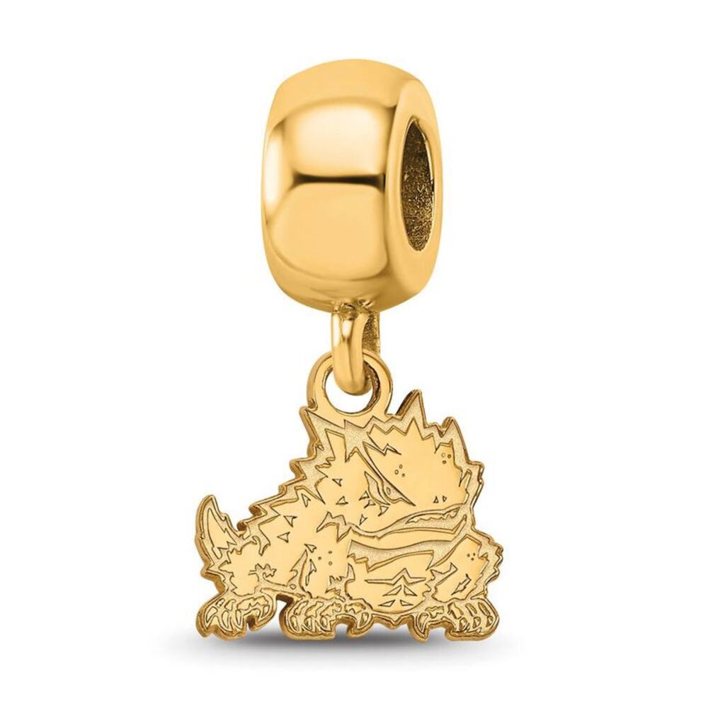 14k Gold Plated Silver Texas Christian University XS Dangle Bead Charm